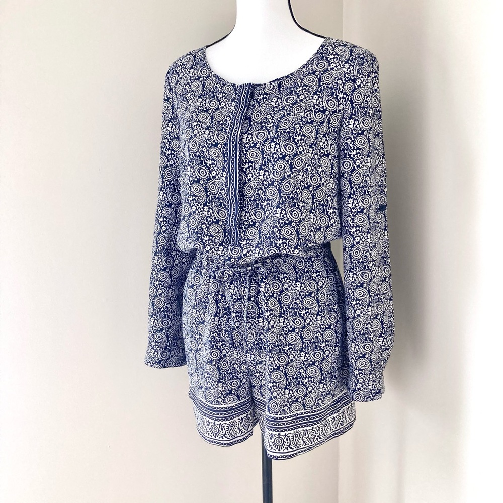 Ann Taylor Loft Paisley Long Sleeve Romper Size 2 - Picture 12 of 16